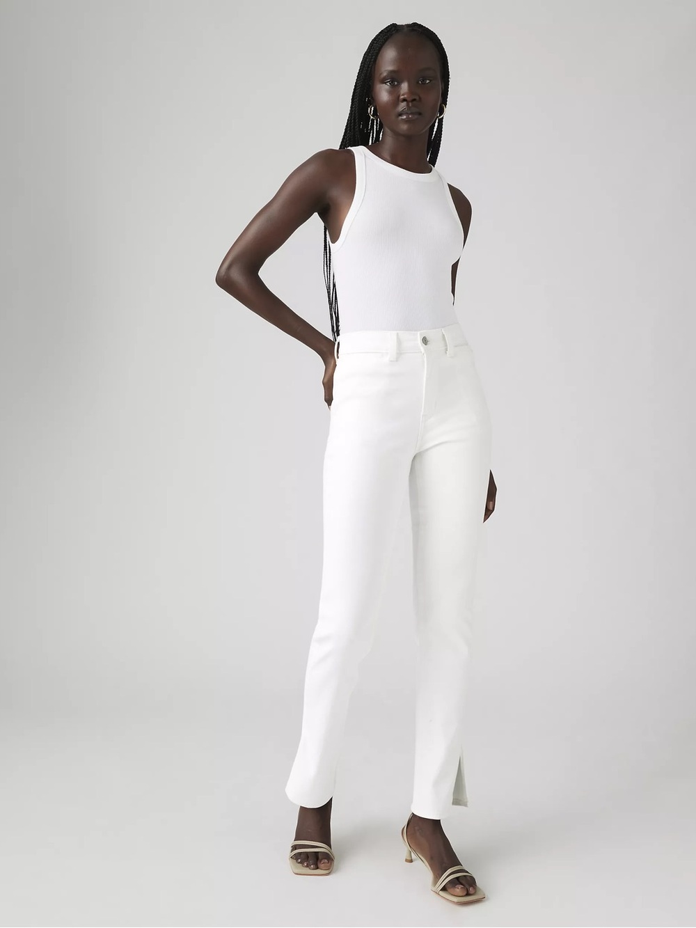 Levi’s Tailored 724 High Rise Straight Jeans in Simply White NWT 28x32